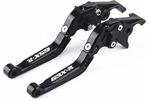 XIDAODIT for Suzuki GSXR 600 750(2006-2022) GSX-R 1000(2005-2006) Motorcycle Clutch Lever Folding Extendable Adjustable Handlebars Brake and Clutch Levers Set(Black)