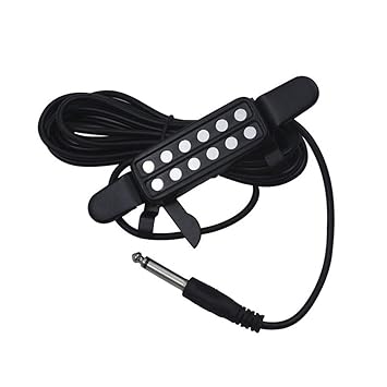 Dilwe Akustische Gitarren Tonabnehmer, Metal 12 Schallloch Gitarren Aufnahmen Wandler mit Kabel