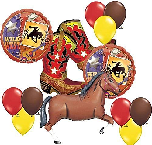 Wild West Cowboy Boots Horse Party Supplies Balloons Decor
