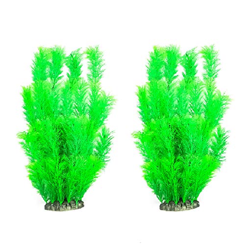 Supshopping Tall Aquarium Plants Plastic Fish Tank Decorations Large Artificial Aquarium Decor 15.7 Inches 2 Pack