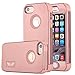 iPhone SE Case Pandawell™ Shockproof Hybrid High Impact Hard Plastic+Soft Silicon Rubber Armor Defender Case Cover for Apple iPhone SE / 5S - All Rose Gold