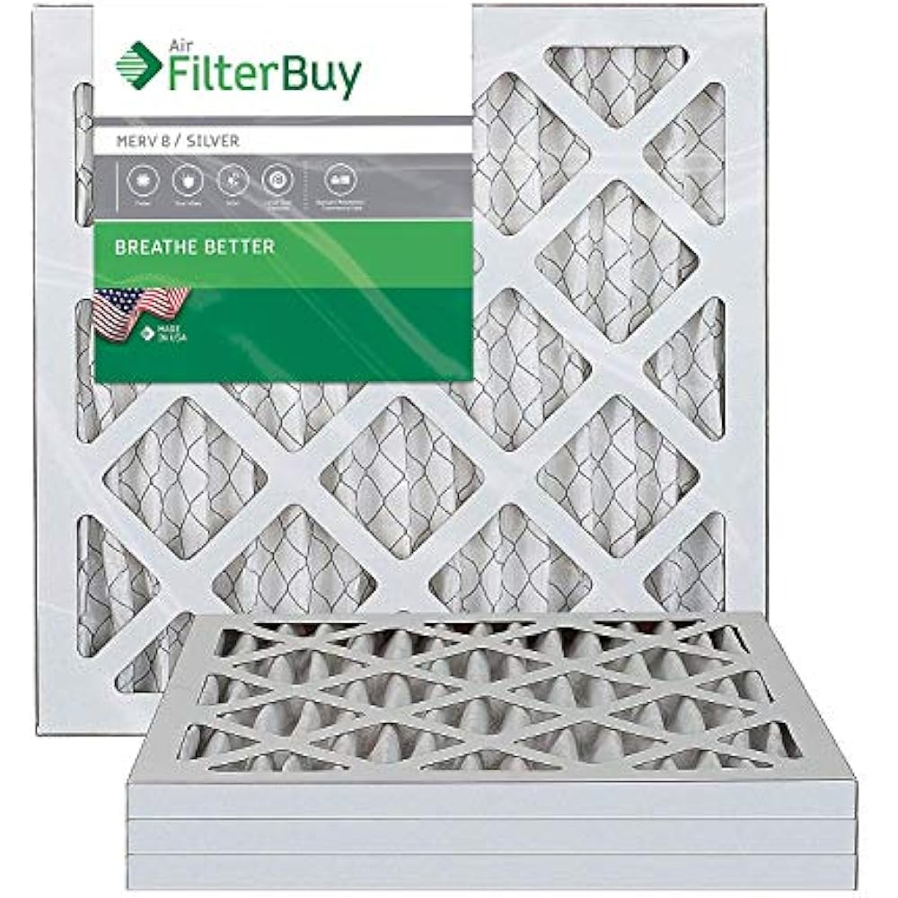 16x16x1 MERV 8 Pleated AC Furnace Air Filter, (Pack 4 Filters