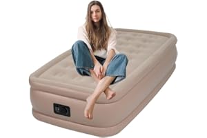 TXZ OUTDOOR Twin Air Mattress with Built in Pump,Blow up Mattress in 3 Mins Self-Inflation/Deflation,Foldable Inflatable Mattress,colchon inflable,550lb Max,Foldable&Portable,Air Bed for Home&Guest ,75x39x18in