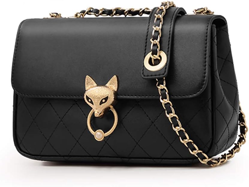 FOXER Leather Crossbody Bags for Women, Cow Leather Fox Decoration