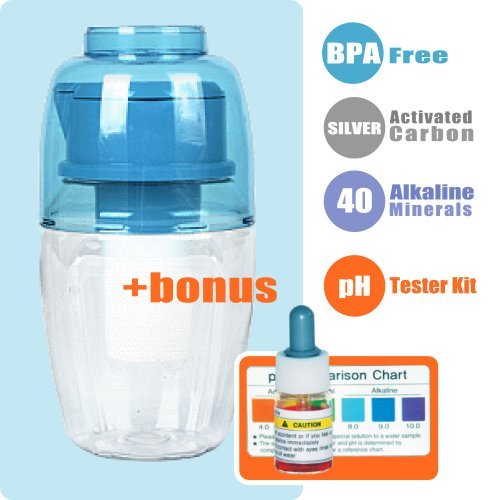 H2gO Portable Alkaline Water Purifier with Water pH Testing Kit