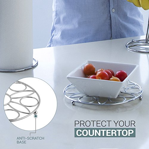 Kitchen Set 6pc | Fruit Basket, Banana Holder, Utensil Holder, Napkin Holder, Trivet & Paper Towel Dispenser - Double Coated Chrome Finish Collection for Countertop Table Decor | Heat Resistant Tool - Thumbnail 4