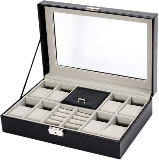 Estuche de almacenamiento de reloj de lujo Caja de reloj, 8 rejillas Reloj de pulsera de