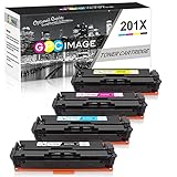 GPC Image 4 Pack 201X Compatible Toner Cartridge Replacement for HP 201A CF400A HP 201X CF400X CF401A CF402A for HP Color LaserJet Pro M252DW M252N Pro MFP M277DW M277C6 M277 M252 Toner Ink Printer