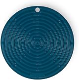 Le Creuset Cool Tool Round Pot Holder Trivet Silicone 20 cm Deep Teal view 3
