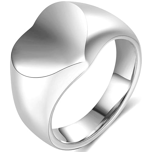 Jude Jewelers Stainless Steel Oval Signet Pinky Ring - Cubic Zirconia Statement Promise Ring For Men & Women