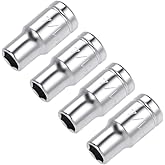uxcell 4 Pcs 1/4-inch Drive 1/4-inch 6-Point Shallow Socket, Cr-V