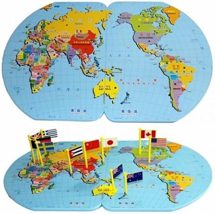 Lakshya India World Map Jigsaw Puzzle 36 Country Flags with Countrys Capital,Currency Language Area and Population Best Puzzle to gain Knowledge of World