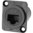 icepc RJ45 Cat6 Socket D-Type Module Shielded Industrial Panel Mount Bulkhead Female/Female Feed Thru Coupler Signal IP67 Waterproof Connector Network Ethernet Extension Interface Adapter