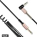 havit 3.5mm Audio Cable Cord, Flat 90 Degree Right Angle AUX Cable with Steel Spring Relief for Headphones, iPods, iPhones, iPads, Home/Car Stereos and More (Black)