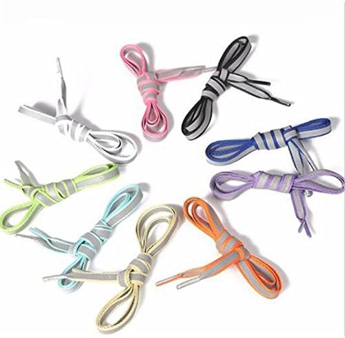 Pair Flat Reflective Runner Shoe Laces Safety Luminous Glowing Shoelaces Strings(Random color)