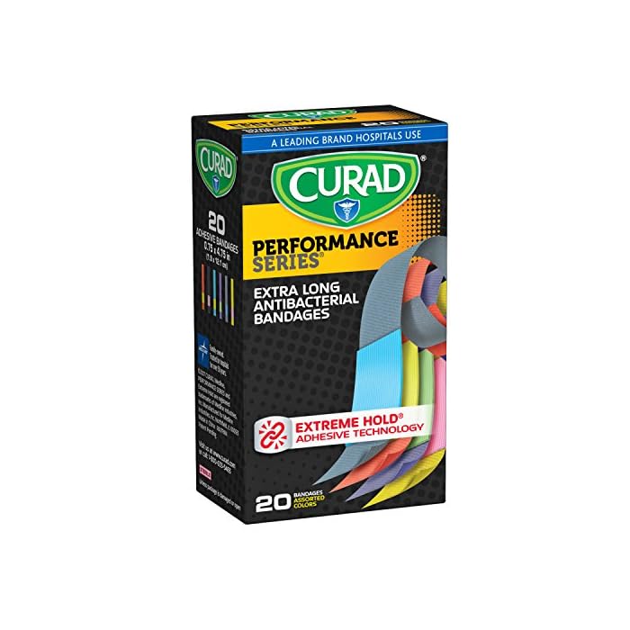 Curad Extreme Antibacterial Fabric Bandages with Fingertip and Knuckle and Antibacterial Adhesive
