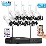 [Newest Strong Version WiFi] Wireless Security Camera System, ISOTECT 8CH Full HD 1080P Video Security System, 8pcs Outdoor/Indoor IP Security Cameras, 65ft Night Vision and Easy Remote View, 2TB HDD