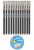 Black Le Pen (12 Pack) - 4300 Series (Black(12 Pack + Fridge Magnet)) AUTHENTIC UCHIDA OF AMERICA LE PENS