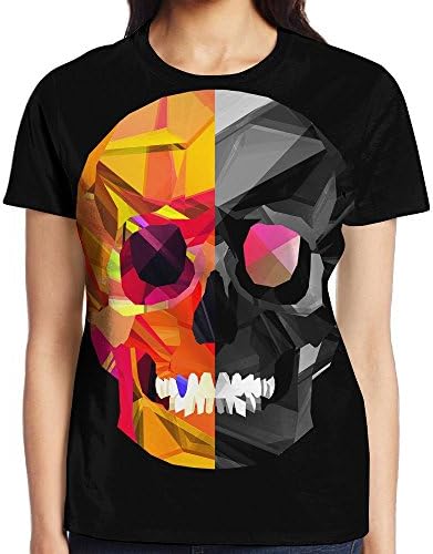 grinner Skull Full 3D Sublimation T-Shirt Full 3D For Gal Short Sleeve Full Print Sublimation Tee Shirts Graphic S