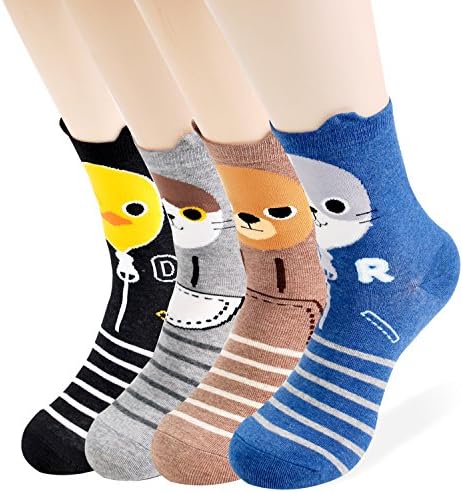 Womens Casual Socks - Cute Crazy Lovely Animal Cats Dogs Owls Art Pattern Good for Gift