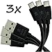 Micro USB Cable 1.5ft (0.45m) 3 Pack - Micro B to USB 2.0 A High Speed - Fast Data Sync Charging Cord - Charge Samsung, HTC, LG, Nexus, Motorola, Sony, Android Smartphone, Cell Phone & Tablet