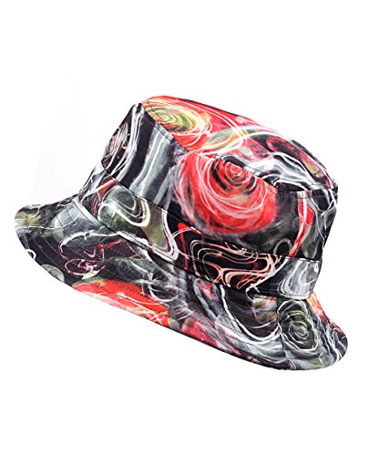 NYFASHION101 Fashionable Unisex Satin Lined Printed Pattern Cotton Bucket Hat