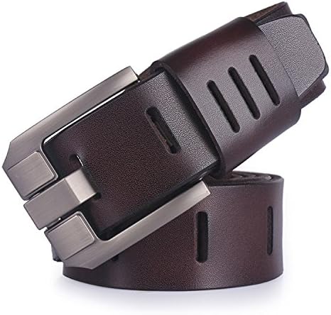 Also Easy leather belt designer belts men luxury strap male belts for men fashion vintage pin buckle for jeans HQ038coffee 100cm