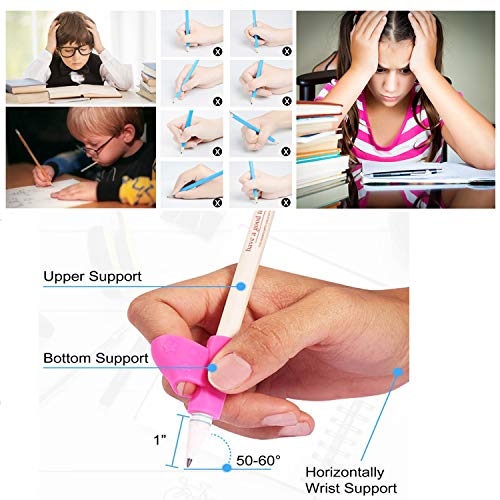 Pencil Writing Grips for Kids Handwriting 20 Pack Pencil Holder Utensils Pen Writing Aid Grip Posture Correction Tool with Comfortable Ergonomic Writing - Thumbnail 4