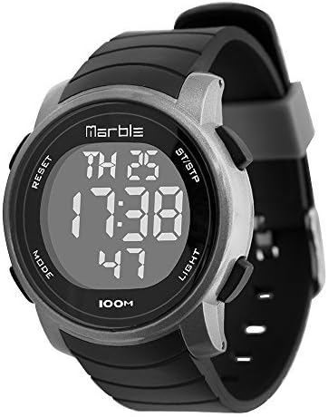 Marble Women's Swimming Waterproof Outdoor Sports LED Backlight Digital Stopwatch Wrist Stop Chronograph Watches