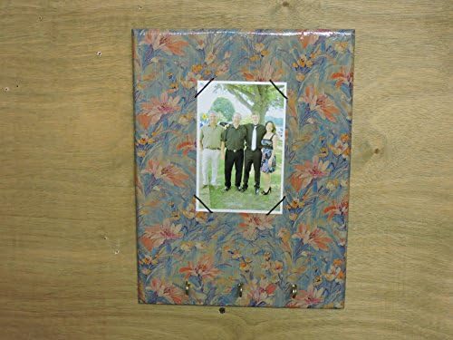 Water Transfer Printing: Flowers over Blue Background Photo Keyholder, Hat or Cap Rack
