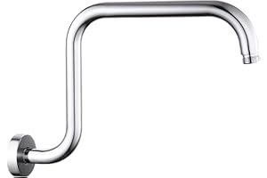 ENOUGHMEN Shower Arm with Flange,13 Inch Stainless Steel S Shape High Rise Shower Head Extension Arm,Wall-Mounted Shower Head Arms Chrome