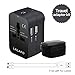 All in One International Universal Travel Adapter,Dual USB Charging ports converter for USA EU UK AUS European Compatible with Mobile Phone,Power Bank,Tablet,Laptop and Earphone. (Black)
