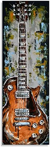Guitar painting, Guitar art, Gift for a musician, Les Paul guitar wall art, Music Art, Original palette knife music painting on canvas by Magda Magier MADE TO ORDER