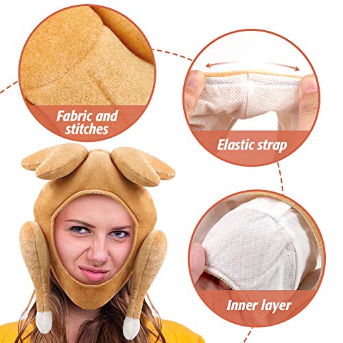 Amor Thanksgiving Turkey Hat,Thanksgiving Funny Party Hat for Thanksgiving and Halloween Costume Dress Up Party Brown