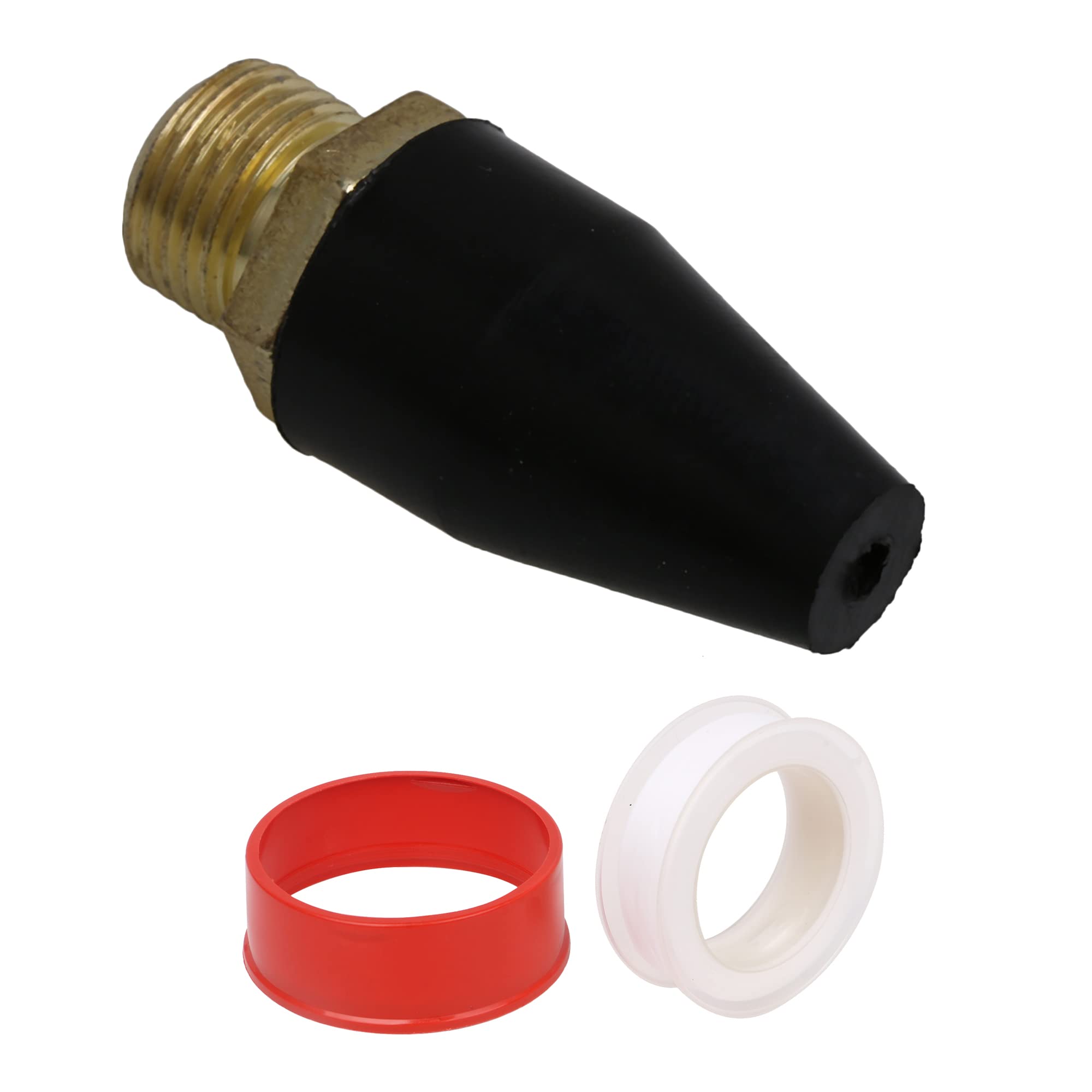 CNBTR Rubber Air Nozzle Tip 1/8" MNPT with Thread Sealing Tape for Automotive Car