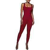 Xuan2Xuan3 Women Spaghetti Strap Bodycon Tank One Piece Jumpsuits Rompers Catsuit Unitard Bodysuit