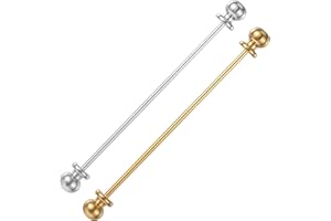 EUPHHONYCS 2 Pieces Collar Pin Men's Brass Ball Shirt Collar Bar Tie Pins Clip Clasp Lapel Stick Brooch Classic Collar Clips for Men(Silver, Golden)