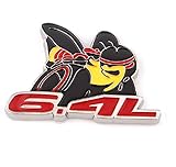 Muzzys 6.4L Super Bee Emblem Universal Metal Stick On 3M Badge for V8 SRT8 Hemi 392 Apache, Dodge Charger, Challenger, Hellcat, Scat Pack, Ram ,Grand Cherokee, 300C, Fender, Door, Trunk, Hood, Spoiler