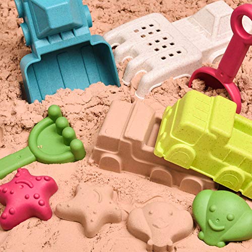 image for FunLittleToy Kids Beach Sand Toy Set, Beach Bucket, Car, Watering Can,