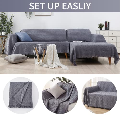 HOMERILLA Sectional Couch Covers 2 Pieces L Shape Sofa Covers 3 Seater