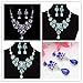 Gbell Clearance! Charm Wedding Bridal Crystal Necklace Earrings Jewelry Set Fine Rhinestone Women's Prom Jewelry Statement (Blue)