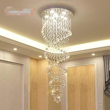 Amazon Com Modern Led Double Spiral Crystal Chandelier Lighting