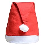 QBSM 10 pcs Christmas Santa Claus Hats Classic Red Cap for Adult Kids Xmas Party