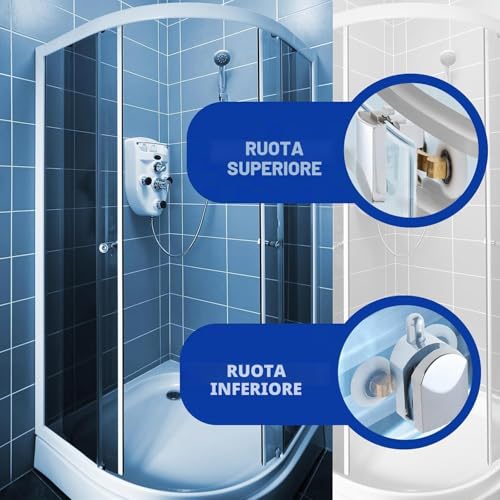 8 Sets Shower Door Rollers Shower Door Rollers for Sliding Doors Diameter 25 mm, Sliding Door, Shower Door Wheels, Rail Roller, Glass Shower Screen (4top and 4bottom)