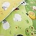 Happy Linen Company Childrens Boys Girls Farm Animals Counting Sheep Green Yellow Reversible UK Toddler Bedding Duvet Cover Set