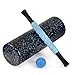 MGVDSES MobyRollerz Foam Roller Set - 18” Foam Roller, Massage Stick, Massage Ball - 4 in 1 Deep Tissue Massager with Travel Bag - Black and Blue