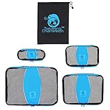 Chameleon PACKING CUBES for Travel - Set of 4 Mesh Luggage Organizers with Shoe Bag