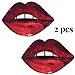 Special100% 2 PC Large Red Lips Patches,Iron On Patches Or Sew on for Clothing Glitter Sequin Embroidered, Red Sequins Lip Patch DIY Motif Embroidered Applique Craft