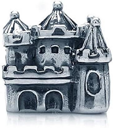 BEST SELLING Multiple Styles You Choose Sterling Charms Beads Pendents Beads On Sale (Fits Pandora, Troll, Baigi, Chamilia, Zable, & Similar Bracelets Necklaces) (Princess Castle)