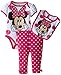 Disney Baby Baby Girls' Minnie Mouse 3 Piece Soft Bodysuit, Bib and Pant Set